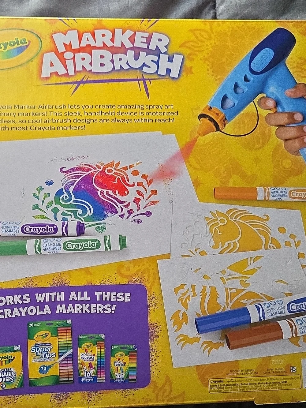 Crayola Marker AirBrush Kit - Blue, Orange, Green, Yellow, Red